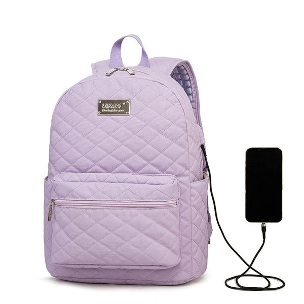 sac dos ordinateur femme - Matelassé Violette