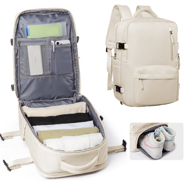 Sac a dos Ordi Femme beige crème 