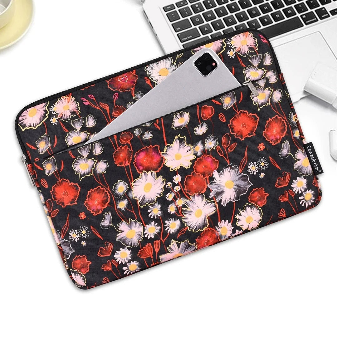 Housse ordinateur et tablette fleurie