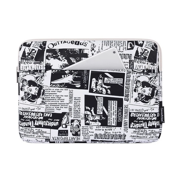 Housse PC - Old Journal - Noir et Blanc