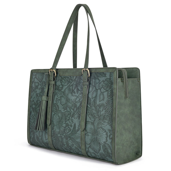 Sac Cuir Ordinateur Femme - Matcha