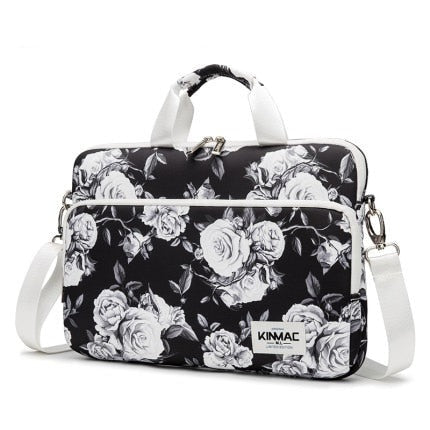 Sacoche Ordinateur Portable - Rose Blanche