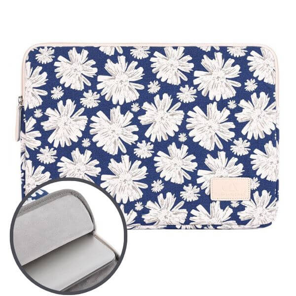 housse ordinateur marguerite avec rembourrage doux